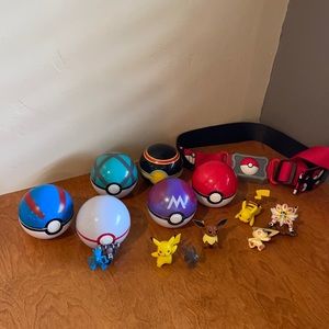 Pokémon Belt, Poke Balls, and Figures